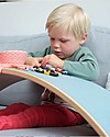 Wobbel Wobbel Original Tavola d'Equilibrio in Legno, Smalto Trasparente e Feltro - Azzurro Cielo - Divertimento ed esercizio per grandi e piccini Giochi Montessoriani