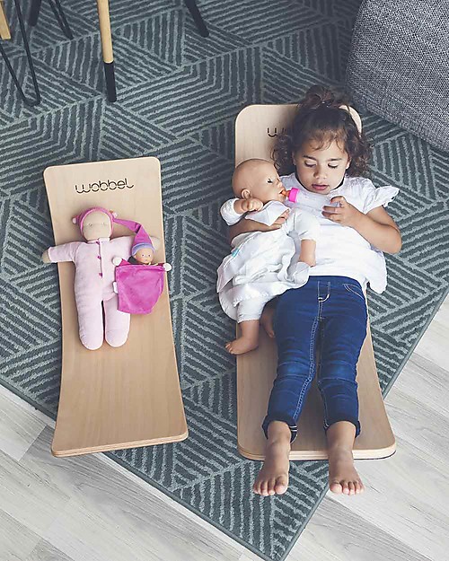 Wobbel Wobbel XL (da 7 anni) Tavola d'Equilibrio in Legno, Smalto Trasparente e Feltro Antracite - Divertimento ed esercizio per grandi e piccini Giochi Montessoriani