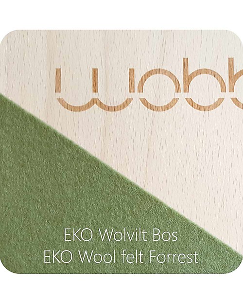 Wobbel Wobbel XL (da 7 anni) Tavola d'Equilibrio in Legno - Smalto Trasparente e Feltro Foresta - Divertimento ed esercizio per grandi e piccini Giochi Montessoriani