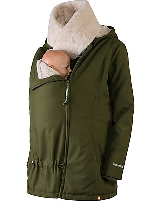Wombat Giacca Maternità e Per Portare Wallaby 2.0, Verde - Inserto Frontale o Posteriore Giacche