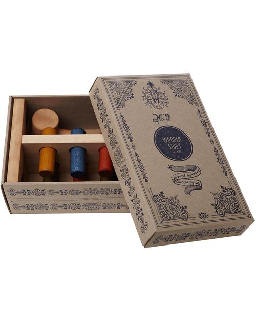 Wooden Story Pianta il Piolo - Legno Naturale e cera d’api (ritorno ai giochi di una volta!) Incastri in Legno