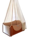 Woodly Culla Sospesa Roll + Materasso - Rosso - Lana e Legno - Made in Italy Culle e Ceste
