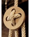 Woodly Culla Sospesa Roll + Materasso - Rosso - Lana e Legno - Made in Italy Culle e Ceste