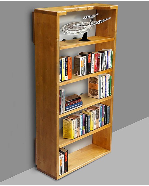 Woodly Kit Libreria per Lettino Montessori BIG - Abete Mordenzato Miele - Made in Italy Librerie Montessoriane