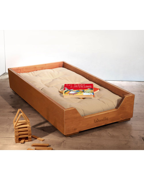 Woodly Lettino Montessori Impilabile BIG - Abete Mordenzato Miele - Made in Italy Letti Montessoriani