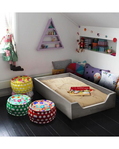 Woodly Lettino Montessori Impilabile BIG - Abete Mordenzato Miele - Made in Italy Letti Montessoriani