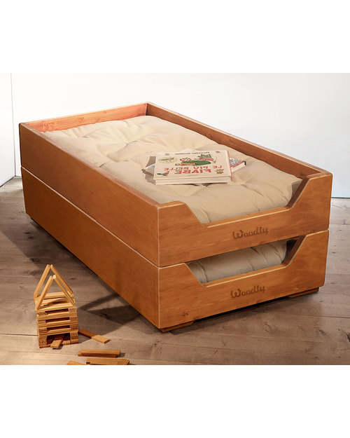 Woodly Lettino Montessori Impilabile BIG  - Bianco Shabby - Made in Italy Letti Montessoriani