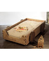 Woodly Lettino Montessoriano con Ruote BIG a Pettine - Abete Naturale - Made in Italy Letti Montessoriani