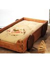 Woodly Lettino Montessoriano con Ruote BIG a Pettine - Abete Naturale - Made in Italy Letti Montessoriani