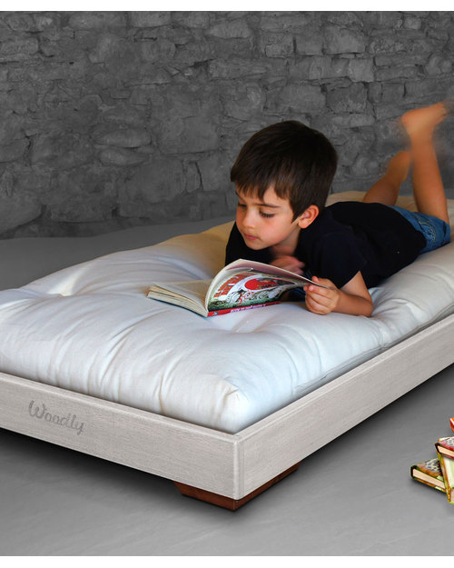 Woodly Lettino Montessoriano Puro SMALL 120x60 cm - Bianco Shabby - Made in Italy Letti Montessoriani