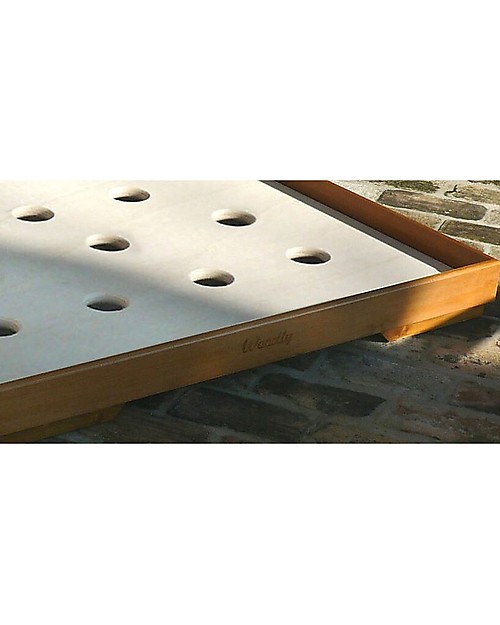 Woodly Letto Basso Puro Maxi - Abete Mordenzato Miele - 140 x 180 cm - Made in Italy Letti Montessoriani