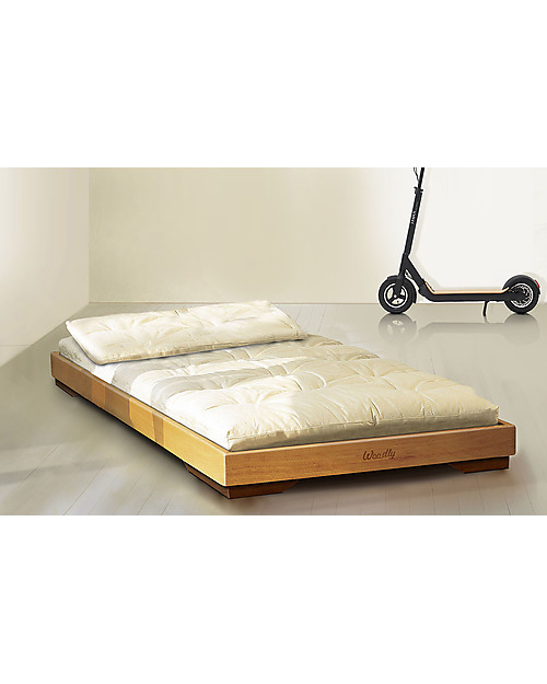 Woodly Letto Basso Puro Maxi - Abete Naturale - 140 x 180 cm - Made in Italy Letti Montessoriani