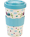 Woodway Tazza da viaggio in Bamboo, Gufetti Blu - 400ml Tazze