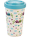 Woodway Tazza da viaggio in Bamboo, Gufetti Blu - 400ml Tazze