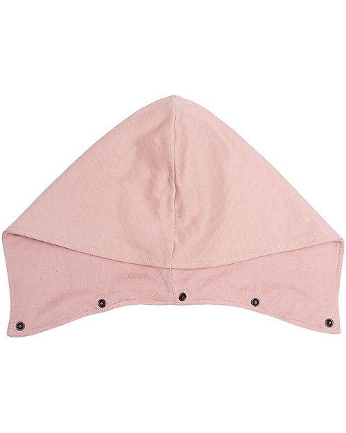 Wooly Organic Cardigan Maniche Lunghe con Cappuccio Staccabile, Rosa - Cotone bio elasticizzato Giacche