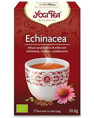 Yogi Tea Echinacea - infuso Ayurvedico con Echinacea Rooibos e Cardamomo - 17 bustine Tisane