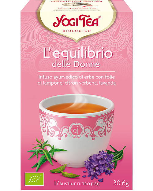 Yogi Tea Equilibrio delle Donne, Infuso Ayurvedico con Foglie di Lampone, Lemon Verbena, Fiori di Lavanda - 17 bustine Tisane