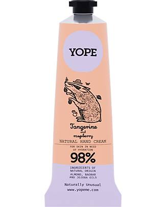 Yope Crema Mani Naturale - Mandarino e Lampone - 50 ml - 98% Ingredienti Naturali Creme e Olii
