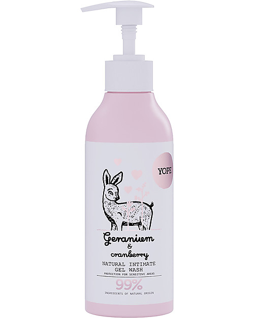 Yope Gel Detergente Intimo Naturale - 300 ml - Geranio e Mirtillo - Protegge dalle infezioni Igiene Intima