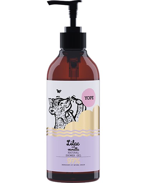 Yope Gel Doccia Naturale - Lillà e vaniglia - 400 ml -  97% Ingredienti Naturali Bagno Doccia Shampoo