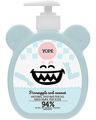 Yope Sapone Mani Bambini Antibatterico - 400 ml - Ananas e Cocco Kit Toilette Neonato