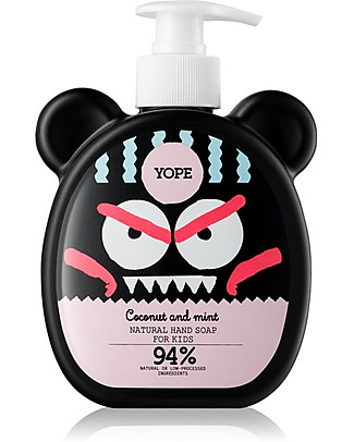 Yope Sapone Mani Naturale per Bambini, 400 ml - Cocco e Menta Kit Toilette Neonato