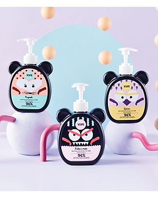 Yope Sapone Mani Naturale per Bambini, 400 ml - Cocco e Menta Kit Toilette Neonato