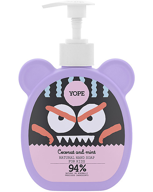 Yope Sapone Mani Naturale per Bambini - 400 ml - Cocco e Menta Shampoo e Prodotti per il Bagnetto