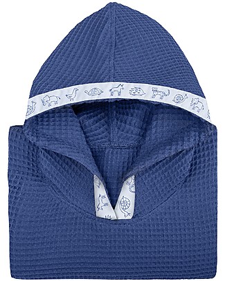 Zac 4 Kids Accappatoio Poncho Nido d'Ape - Blu Navy - 100% cotone Accappatoi e Asciugamani