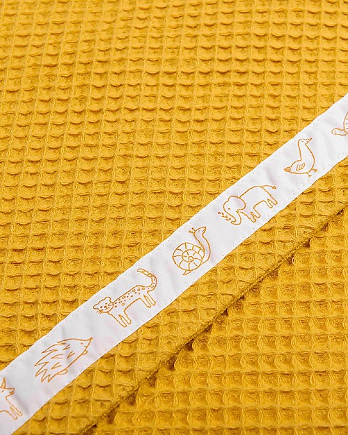 Zac 4 Kids Accappatoio Poncho Nido d'Ape - Giallo Ocra - 100% cotone Accappatoi e Asciugamani