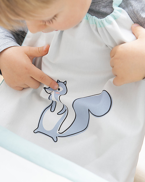 Zac 4 Kids Bavaglino con Elastico Collezione Dolomiti - Scoiattolo - 100% Cotone (Perfetto per l'Asilo) Bavagli con Elastico