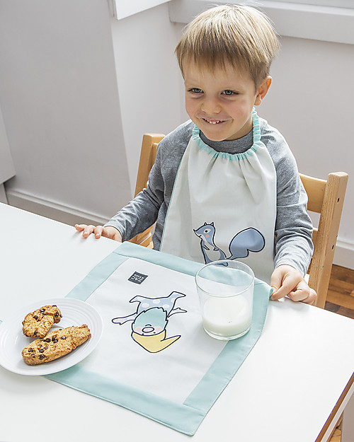 Zac 4 Kids Bavaglino con Elastico Collezione Dolomiti - Scoiattolo - 100% Cotone (Perfetto per l'Asilo) Bavagli con Elastico