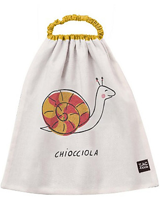 Zac 4 Kids Bavaglino con Elastico Collezione Palio, Ocra con Chiocciola - 100% Cotone (Perfetto per l'Asilo) Bavagli Con Elastico