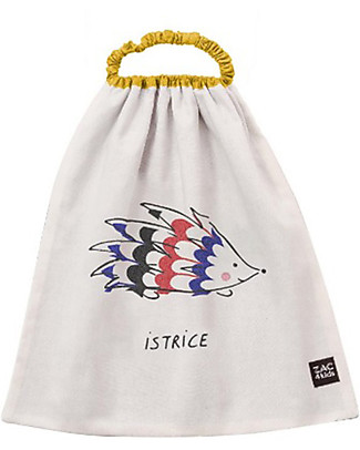 Zac 4 Kids Bavaglino con Elastico Collezione Palio, Ocra con Istrice- 100% Cotone (Perfetto per l'Asilo) Bavagli con Elastico