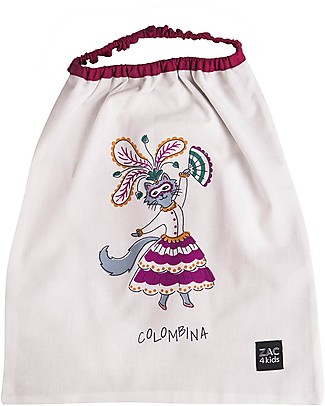 Zac 4 Kids Bavaglino con Elastico - Collezione Venezia, Magenta/Colombina- 100% Cotone (Perfetto per l'Asilo) Bavagli con Elastico