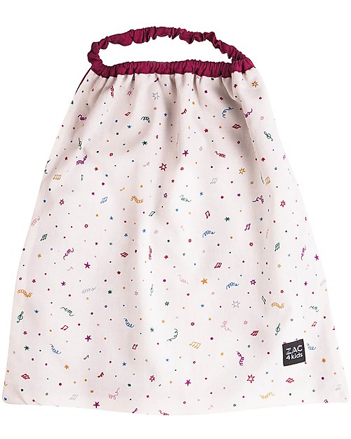 Zac 4 Kids Bavaglino con Elastico - Collezione Venezia, Magenta/Confetti - 100% Cotone (Perfetto per l'Asilo) Bavagli con Elastico