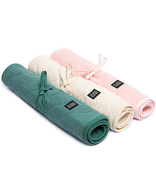 Zac 4 Kids Fasciatoio da Viaggio - Verde Eucalipto - 100% Matelassé di Cotone Fasciatoi da Viaggio