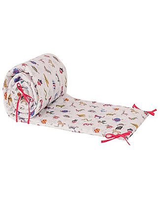 Zac 4 Kids Paracolpi imbottito per Lettino Collezione Palio, Stampa Iconic - 100% Cotone Paracolpi