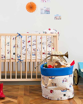 Zac 4 Kids Sacco Portagiochi Collezione Venezia, Cobalto/Maschera - Made in Italy - 100% Cotone Contenitori Porta Giochi