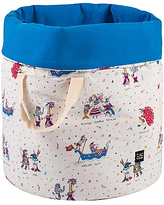 Zac 4 Kids Sacco Portagiochi Collezione Venezia, Cobalto/Maschera - Made in Italy - 100% Cotone Contenitori Porta Giochi