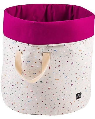 Zac 4 Kids Sacco Portagiochi Collezione Venezia - Magenta/Confetti - Made in Italy - 100% Cotone Contenitori Porta Giochi
