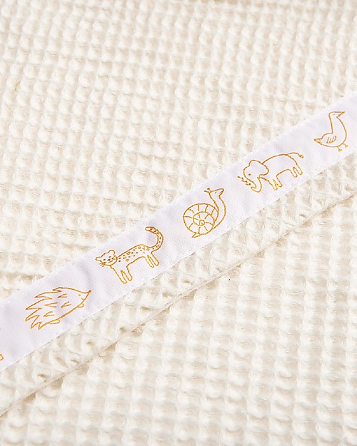 Zac 4 Kids Telo con Cappuccio Abbraccio - Bianco Naturale - 100% cotone - Per un bagnetto senza schizzi! Accappatoi e Asciugamani