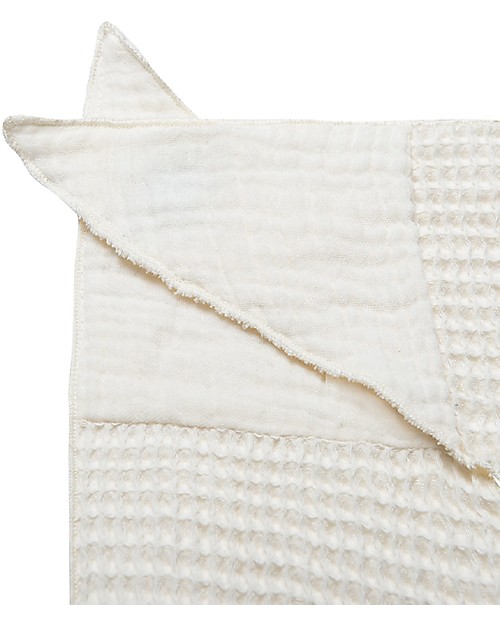 Zac 4 Kids Telo con Cappuccio Abbraccio - Bianco Naturale - 100% cotone - Per un bagnetto senza schizzi! Accappatoi e Asciugamani