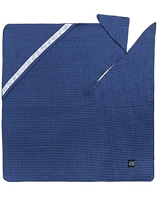 Zac 4 Kids Telo con Cappuccio Abbraccio - Blu Navy - 100% cotone - Per un bagnetto senza schizzi! Accappatoi e Asciugamani