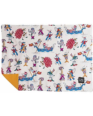 Zac 4 Kids Tovaglietta Americana - Collezione Venezia, Giallo Zafferano/Festa di Carnevale - 100% cotone Set Pappa
