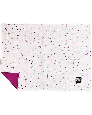 Zac 4 Kids Tovaglietta Americana - Collezione Venezia, Magenta/Confetti - 100% cotone Set Pappa