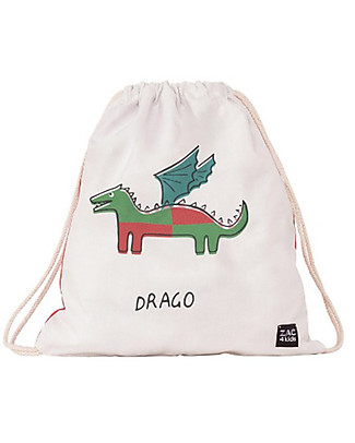 Zac 4 Kids Zainetto Morbido Portrait Collezione Palio, Rosso con Drago - Perfetto per l'Asilo! Zaini Asilo