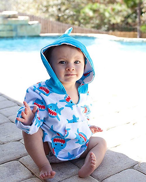 Zoocchini Accappatoio Baby Cover Up UPF 50+, Sherman lo Squalo Accappatoi e Asciugamani