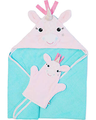 Zoocchini Asciugamano Baby con Cappuccio - Allie Unicorno - 100% Cotone Accappatoi e Asciugamani