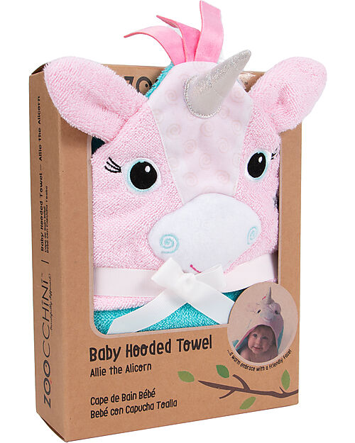 Zoocchini Asciugamano Baby con Cappuccio - Allie Unicorno - 100% Cotone Accappatoi e Asciugamani